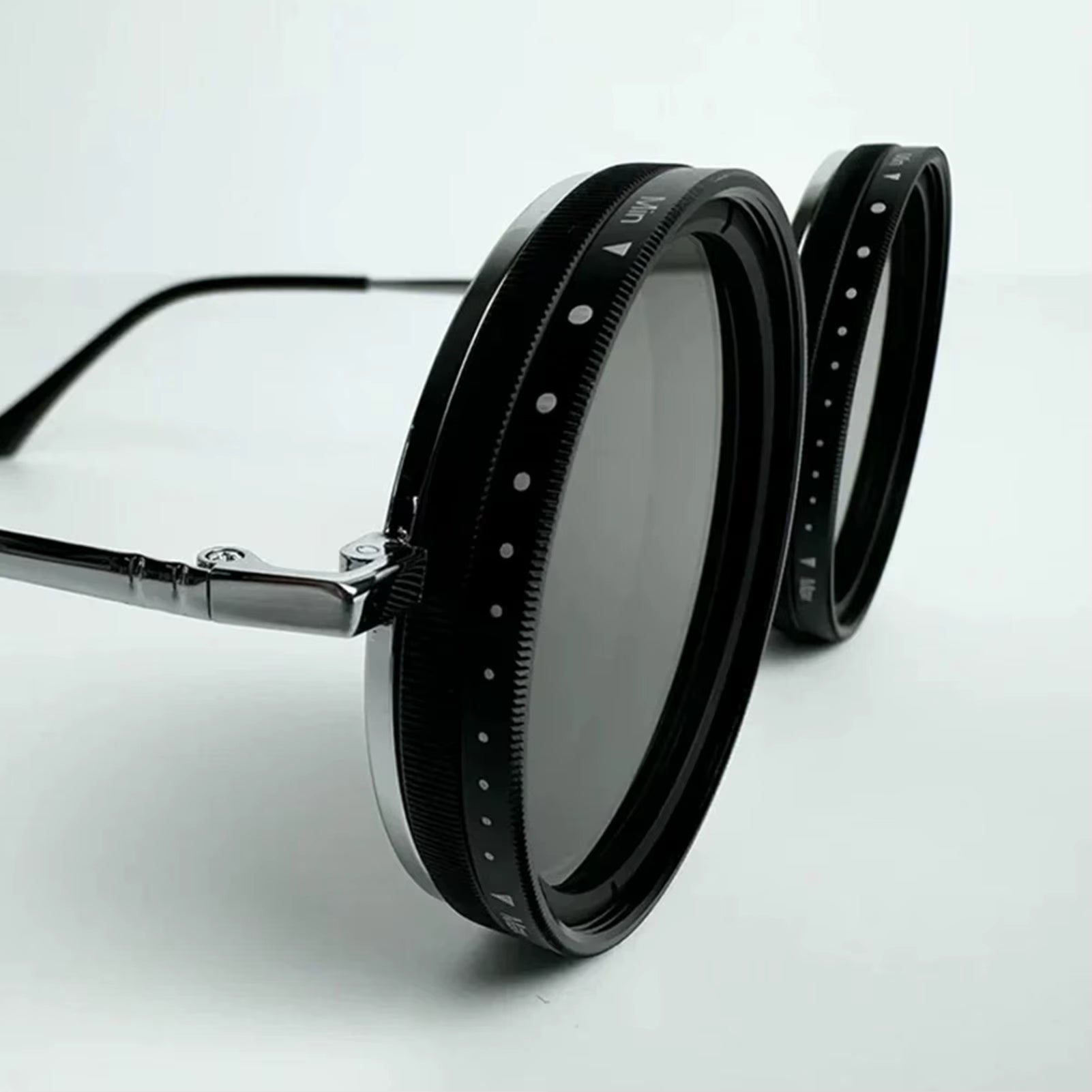 Adjustable Round Polarized Sunglasses with ND Filter Lenses - Handcrafted Retro Unisex Design