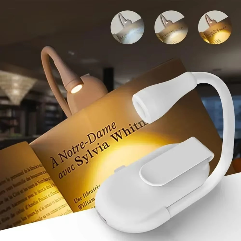 New USB Rechargeable Folding Portable Reading Book Lights Eye Protection 3 Light Colors Adjustable Brightness Night Lamp