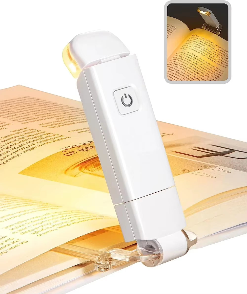 New USB Rechargeable Folding Portable Reading Book Lights Eye Protection 3 Light Colors Adjustable Brightness Night Lamp